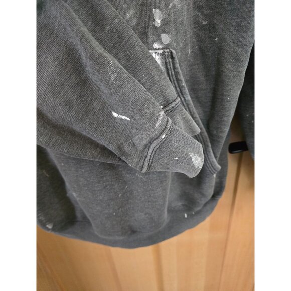 Carhartt Men Hooded Sweatshirt With Paint Marks Small Holes Distressed thrashed - Picture 6 of 14